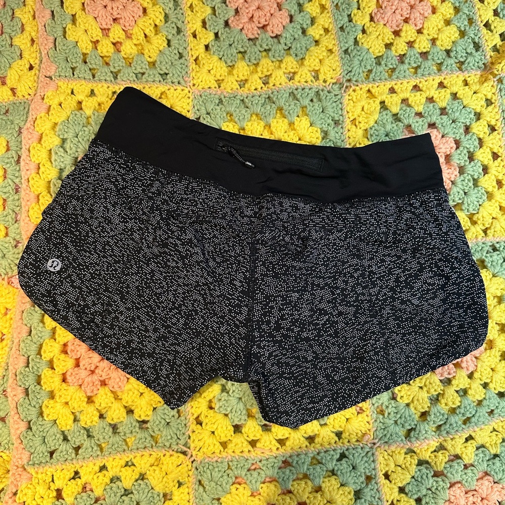 lululemon athletica Black Athletic Shorts Stretchy Curved Hem